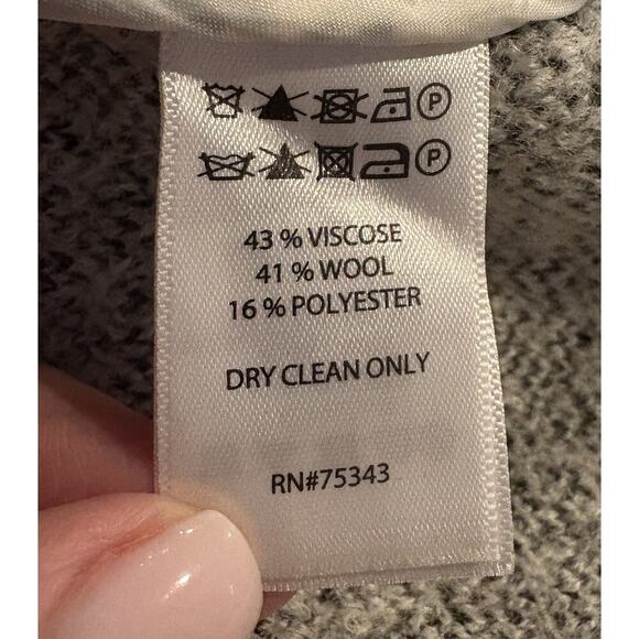 Cynthia Rowley Gray Floral Knit Wool Blend Sweater Coat Jacket Womens Size Large - Picture 4 of 4